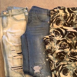 JUSTICE Jeans x 3 pairs, size 10